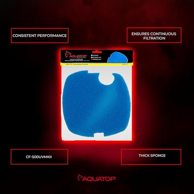 Aquatop Replacement Coarse Filter Sponge for CF-500 Series – Sponge Refills for Improved Mechanical Filtration and Cleaner Water, RCP-CF500