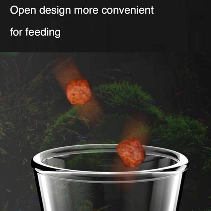 Shrimp Feeding Tube and Dish,Clear Crystal Glass Shrimp Feeder Tube Tray for Fish Tank Aquarium Shrimp (10")
