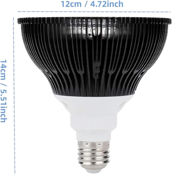 LED Aquarium Lights Bulb 18W Saltwater Fish Tank Light Full Spectrum Aquatic Plants Grow Lamp Refugium Light with UV Blue White Red Green LEDs Reef Lights for Coral Marine Algae Turtle Habitat