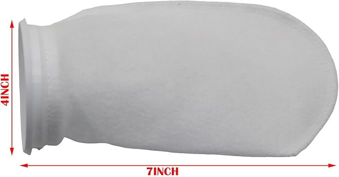 ALEGI 4 Pack Aquarium Filter Socks 4 inch by 7 Inch Long, 200 Micron - 4 Inch Ring Aquarium Felt Filter Bags
