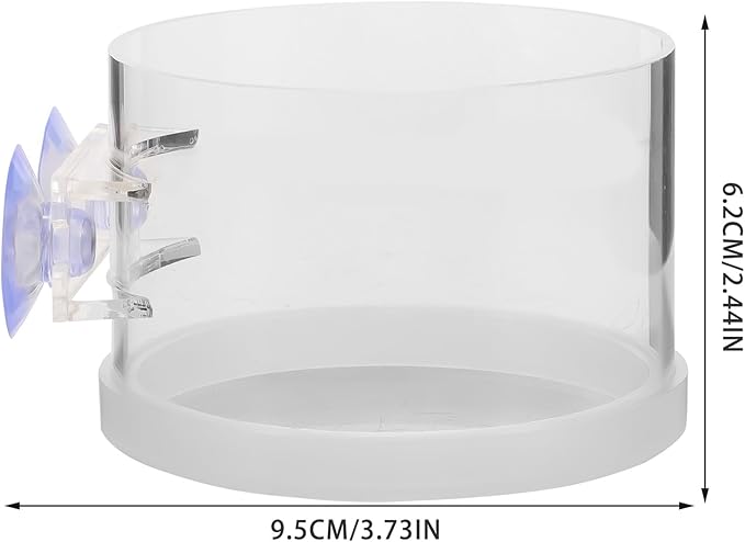 FRCOLOR Fish Tank Feeding Ring Aquarium Feeder with Large Suction Cup, Acrylic Fish Food Feeder Tool for Convenient Automatic Feeding in Home Aquariums