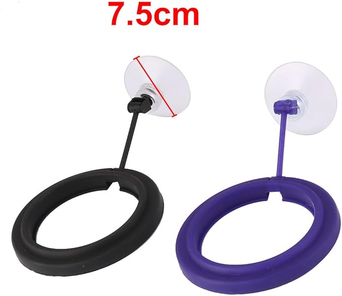 Ruilogod Plastic Round Aquarium Sucker Base Fish Station Feeding Ring 2pcs Black Purple (id: 9ee a41 2a0 a60 bea
