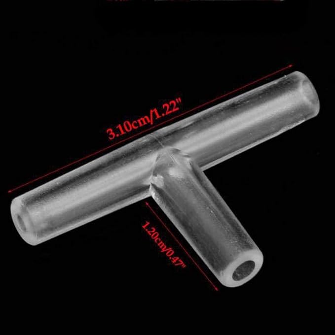 50 Pcs T Shape Transparant Aquarium Air Valve Connectors Plastic Inline Splitter Pump Tubing Connectors Fish Tank Pond Air Line Connector for Fish Tank 4MM Airline Tube