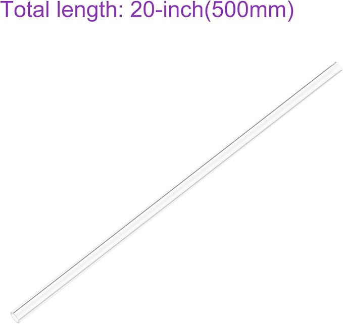 DMiotech 14mm x 18mm 20" Clear Acrylic Pipe Rigid Plastic Tubing for Aquarium Water Pipe, Water Cooling System, Plumbing