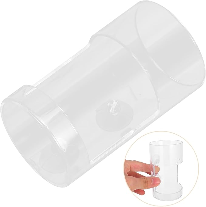 Balacoo Automatic Aquarium Fish Feeder Acrylic Fish Feeding Dish with Suction and Shrimp Feeding Small Round Tank Feeder Holder for Aquatic Pets