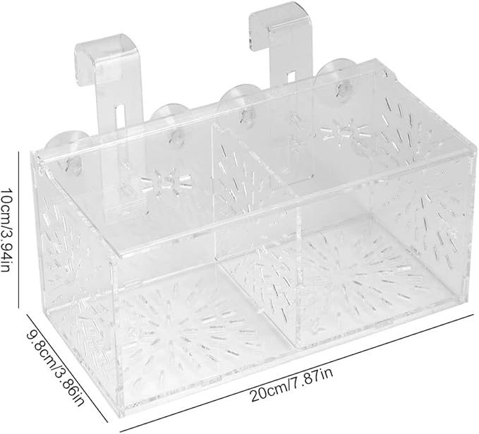 Rosvola Fish Isolation Box, Fish Breeding Incubator Holder Transparent Aquarium Hatchery Fish Tank Isolation Box (20Cm10Cm10Cm)
