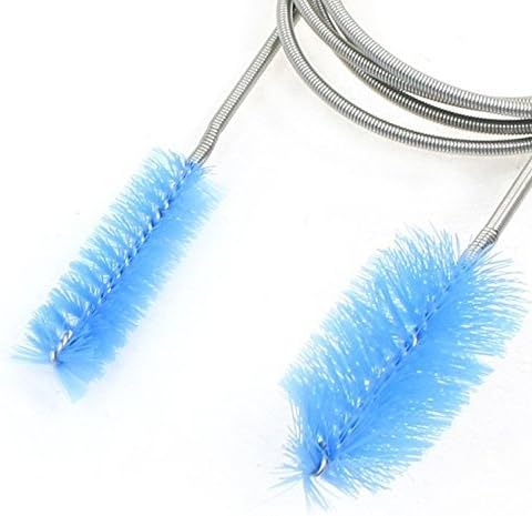 yueton Aquarium Water Filter Pipe Air Tube Hose Stainless Steel Cleaning Brush Flexible Double Ended Hose Brush(61inch)