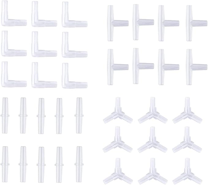 40PCS Aquarium Airline Tubing Connectors I T L Y Fish Tank Air Tube Adapters for 3/16 '' Air Line Hose