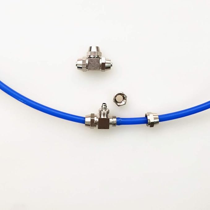 2 pcs of Aquarium CO2 System Metal Tee CO2 DIY Accessories T- 3 Ways Splitter