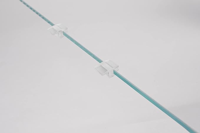 LANDEN Low-Profile Clear Acrylic Aquarium Cover Clips for 4mm Glass Lid (3.5mm Gap per Side) - 12pcs, Minimalist, Fits Rimless Tanks of All Thicknesses