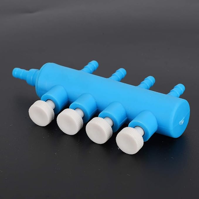 GLOGLOW Aquarium Air Control Distributor, 2pcs Aquarium 2 Way Air Pump Valve Manifold Air Control Distributor Oxygen Splitter Aquarium Oxygen Pump Adapter Accessory(4 Way)