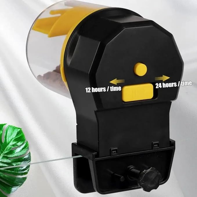 Automatic Fish Tank Feeder Intelligent Timing Automatic Feeder Aquarium Goldfish Feeder Large Capacity Fish Aquarium Feeder (Color: Yellow)