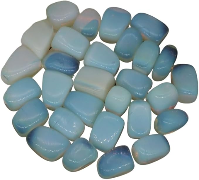 Natural Tumbled Stones Bulk Ore Gravel Specimen Healing Crystals Quartz Energy Minerals Tank Aquarium Home Decor Gem Decoration (Color : Opalite, Size : 500g)