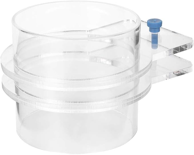 Ymiko Fish Feeder, Acrylic Fish Feeding Floating Food Dish Food Feeder Adjustable Transparent Cover Tray Automatic for Aquarium (100mm)