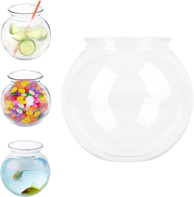 Transparent Fish Bowl, Fish Breeding Box Plastic Fish Bowls Round Aquarium Multipurpose Small Round Fish Tank for Desk Bookcase Decoration
