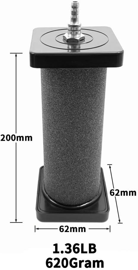 HiSin 5PCS 8 X 2 Inch Cylinder Air Stone for Aquarium & Hydroponics