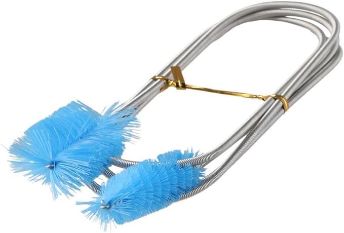 Aquarium Filter Hose Brush Extra-Long Flexible Blue Tube Cleaning Brush Stainless Steel Feeding Tube Brush Fish Tank