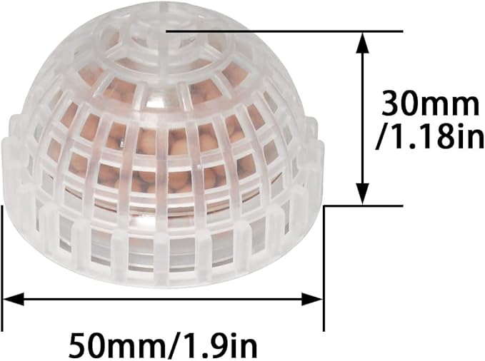 2pcs Plastic Aquarium Shrimp Fish Tank Media Moss Ball Holder Fish Tank Accessories Home Decoration 5x3cm, Transparent