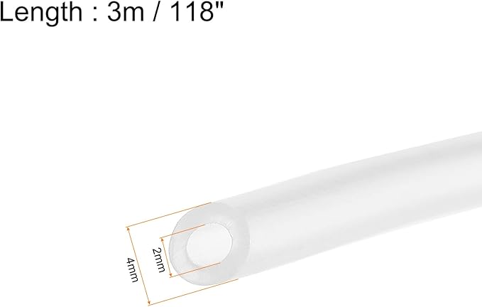 Clear Plastic PVC Tubing Flexible Vinyl Tube, [for Garden Irrigation Water Hose, Fish Tank, Aquarium] - 2mmx4mm/10ft(3meter)