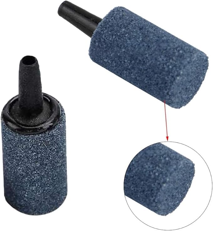 1 Inch Air Stone,Aquarium Air Stones, Cylinder Bubble Diffuser Airstone Fish Tank Bubbler Air Pump Accessories for Aquariums Hydroponics Grey (12 Pack)
