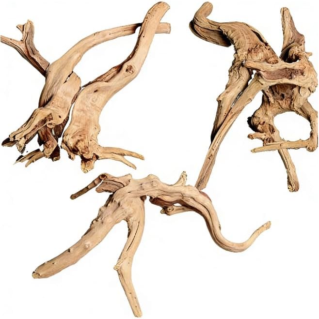 3PCS Driftwood for Aquarium, 5.91''-7.87'' Aquarium Driftwood, Fish Tank Driftwood, for Fish Tank and Aquascaping Driftwood for Reptile Tanks（Random Style）