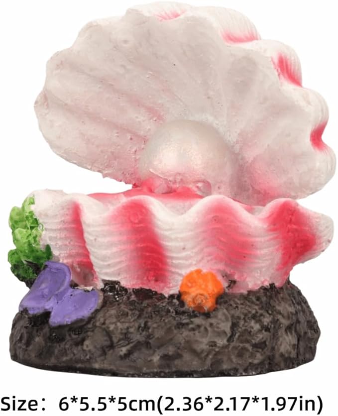 Resin Aquarium Shell Bubbler Ornament Bubble Dispersion Design Corals Decoration with Air Stone for Fish Tank