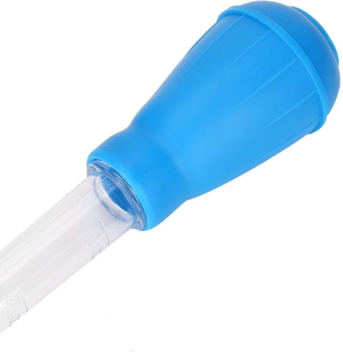 Fish Pipette Dropper, Aquarium Dropper Mini Manual Water Changer Aquarium Gravel Cleaner Waste Remover Changer Aquarium Dropper Pipette Feeder Water Transfer(Blue)