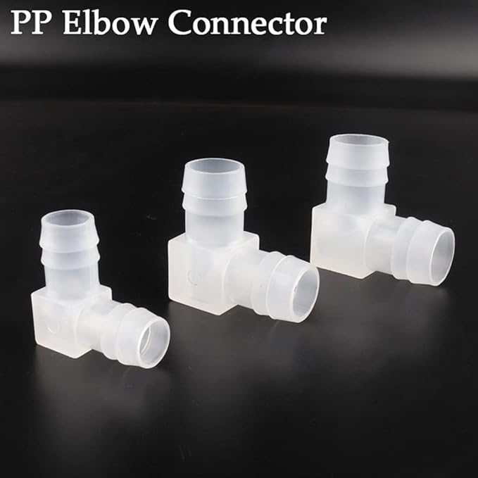 10pcs Plastic Equal Elbow Connector Aquarium Fish Tank Pagoda Hose Adapter 90 Degree Transparent Joints, Air Pump Fitting (Size : 10mm)