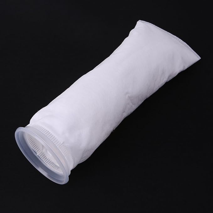 Filter Socks 100UM Extra Fine Filtration 4 Inch by 15 Inch Long Premium Aquarium Bags with Rings Heater Light Thermometers Gravel Sand Decorations Fish Tank Decorations