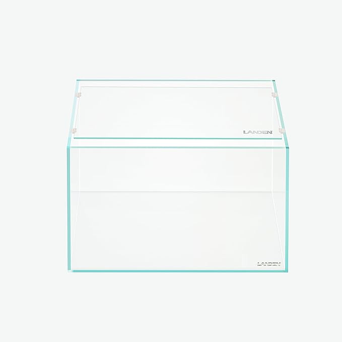 LANDEN 4mm Thick Clear Glass Aquarium Lid, Includes 4 Clips for Secure Placement, 342 x 168mm(13.46x6.61 inches for 350-354mm Inner Length Aquariums, Adapted to LANDEN NA362226