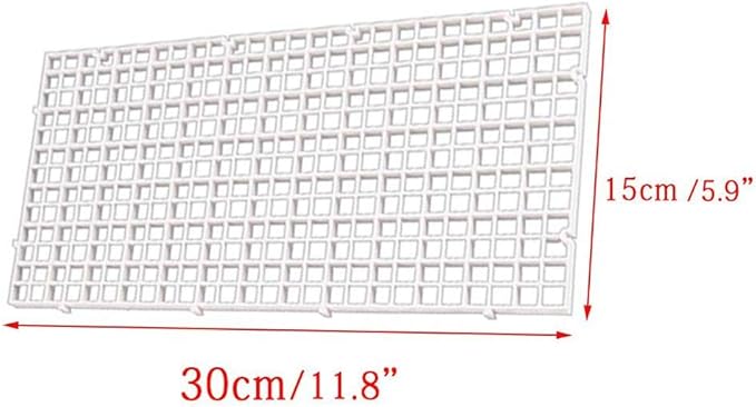4 Pcs Aquarium Grid Divider Tray Egg Crate Aquarium Fish Tank Filter Bottom Isolation Board Partition Net Pane for Mixed Breeding,White