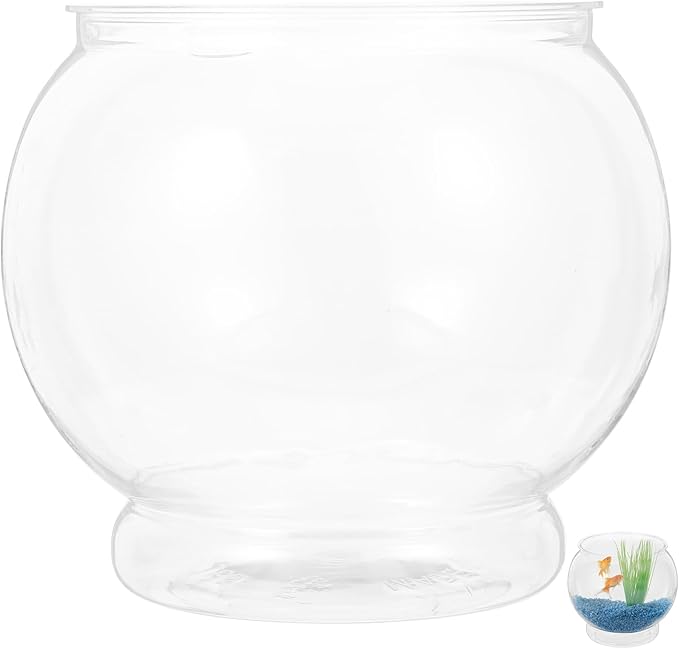 Ipetboom Aquarium Fruit Bowl Fish Bowl Vase Fish Decor Fishbowl Tank for Betta Desktop Decoration Acrylic Tank Plant Pot 18x16cm Plastic Fruit