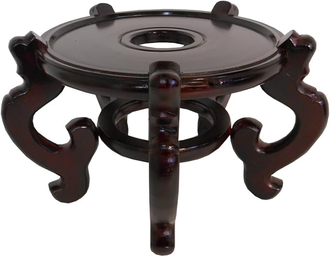 Oriental Rosewood Fish Bowl Stand (6.5" W X 4.5" H)