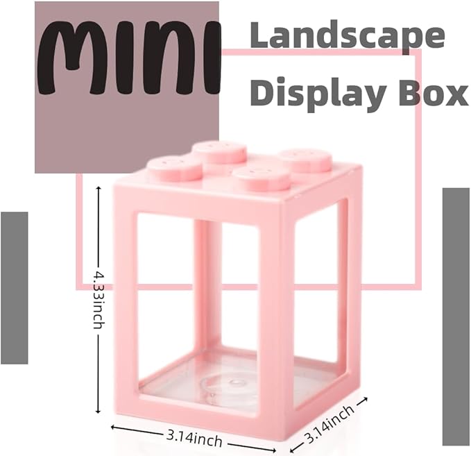 Mini Sea Monkey Tank, Small Shrimp Tank Stackable Mini Aquariums for Fairy Shrimp Eggs Moss Balls, 0.25 Gallon Temporary Betta Fish Tank Ant Feeding Case Mini Reptile Tank