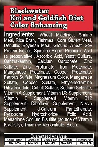 Blackwater Premium Koi and Goldfish Foods Color Enhancing Diet 2 lb, Medium Pellet