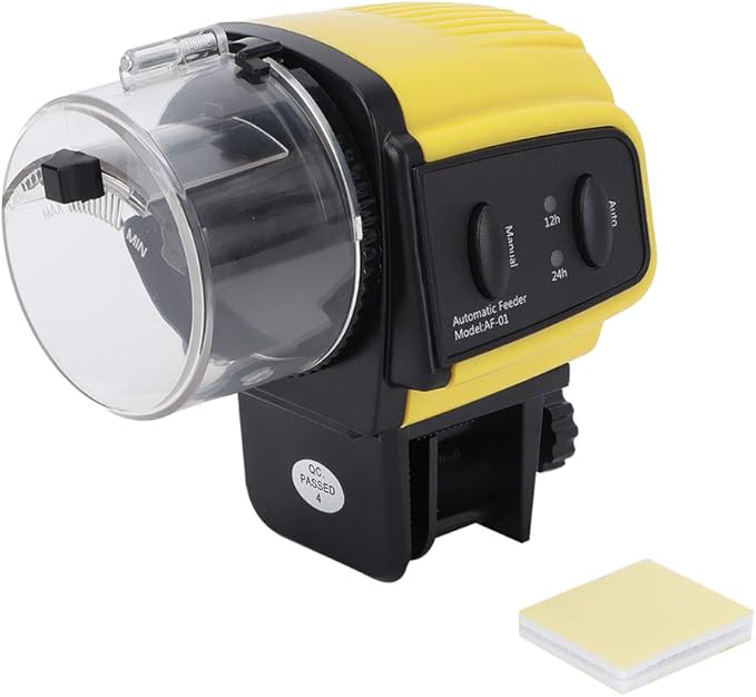 Portable Digital Automatic Electric Plastic Timer Feeder, Fish Aquarium Feeder, Feed Amount with Two Installation Ways, ABS Material for and