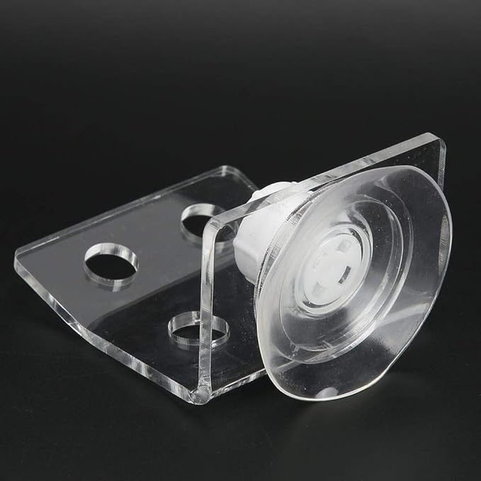 GLOGLOW Racks Holder, 2Pcs Frag Rack Acrylic Aquarium Rack Transparent Fish Bracket Holder Aquarium 4 Holes Front Loading Bending SPS Button Base