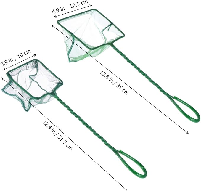 POPETPOP 2pcs Fish Fishing Net Nylon Mesh Tear-Resistant Design for Safe Catching Aquariums Twisted Plastic Handle for Versatile Use