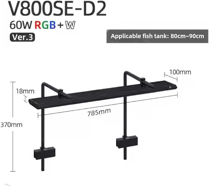 Week Aqua V Series Button Control Pendant Style Aquarium Fish Tank Freshwater Plant LED Light (V800SE-D2)