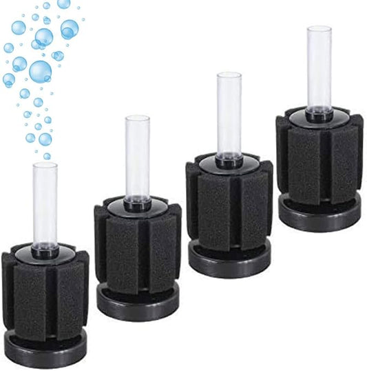 4 Pack Quiet Aquarium Sponge Filter for 10 Gallon Tank - Weighted Base Biological Filtration Sponge for Betta Shrimp Fry Breeding