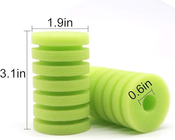 UPETTOOLS Aquarium Biochemical Sponge Filter, Ultra Quiet Aquarium Air Pump Bio Sponge Fish Tank Foam Filter (Green Sponge 4 Packs)