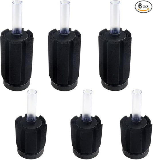 WMYCONGCONG 6 PCS Aquarium Sponge Filter Fish Tank Aquarium Soft Biochemical Sponge Filter for 10-20 Gallon Breeding Fry Betta Shrimp Fish Tank