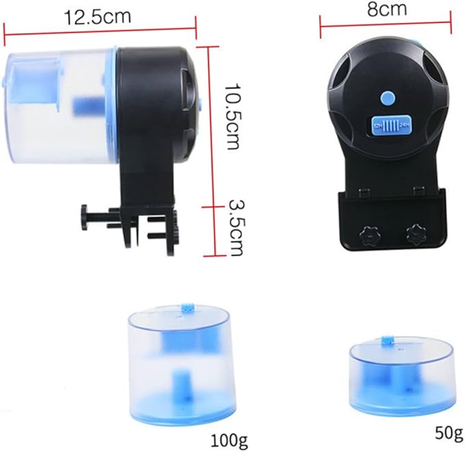 Yardwe Fish Food Dispenser for Aquarium Auto Feeder Fish Automatic Betta Feeder Timer Set 2 Aa Batteries Required
