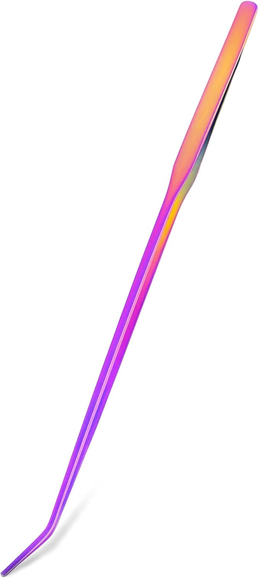 Mandala Crafts 15 Inches Rainbow Stainless Steel Curved Aquarium Tweezers for Aquatic Plants – Long Aquascape Forceps for Fish Tanks, Hospital Tanks, Goldfish Bowls, and Terrariums