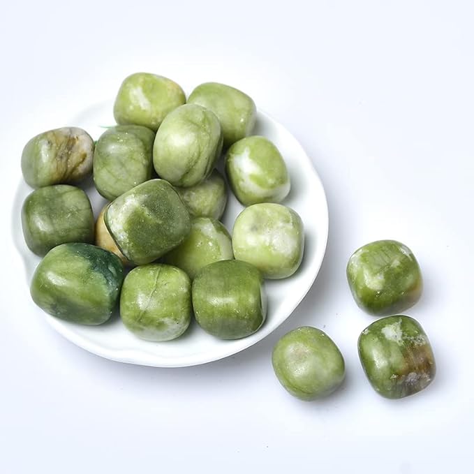 Natural Crystal Rolling Stone 27 Color Gravel Specimen Square Polished Stone Aquarium Fish Tank Home Decor,Olive Jade,100g