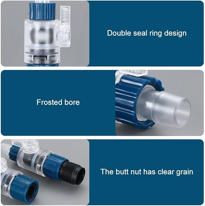 MiOYOOW Aquarium Hose Valve, Fish Tank Hose Connector Fishbowl Water Flow Control Valve with Quick Release Handle for Aquariums Fish Tanks