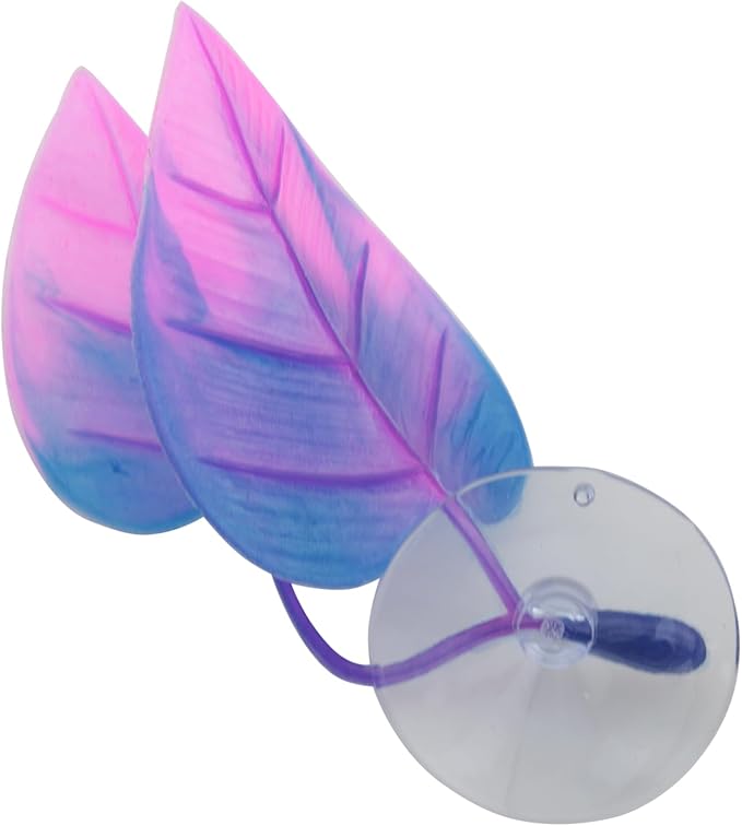 ZCZQC 3PCS Artificial Simulated Fighting Leaf Purple Pink Aquarium Pet Supplies Fish Tank Aquascape Decorative Resting Spawning Breeding Bed Plant Mat