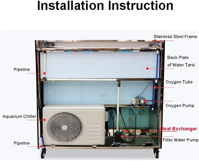 Titanium Tube Cooling Coil Evaporator Heat Exchanger for 2HP Seawater Aquarium Chiller Fish Tank Seafood Pond (2HP-10.5turns)