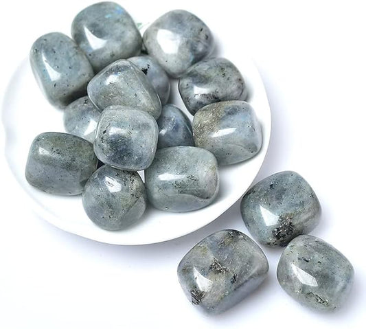 Natural Crystal Rolling Stone 27 Color Gravel Specimen Square Polished Stone Aquarium Fish Tank Home Decor,Labradorite,50g