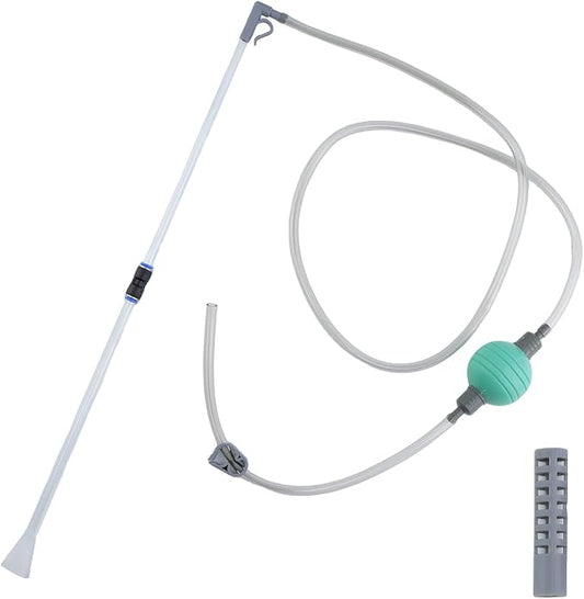 1 Sets Aquarium Siphon Water Changer, 6.4 Ft/77" Gravel Vacuum for Aquarium, Fish Tank Gravel Cleaner with Long Nozzle for Changing Water (Green)
